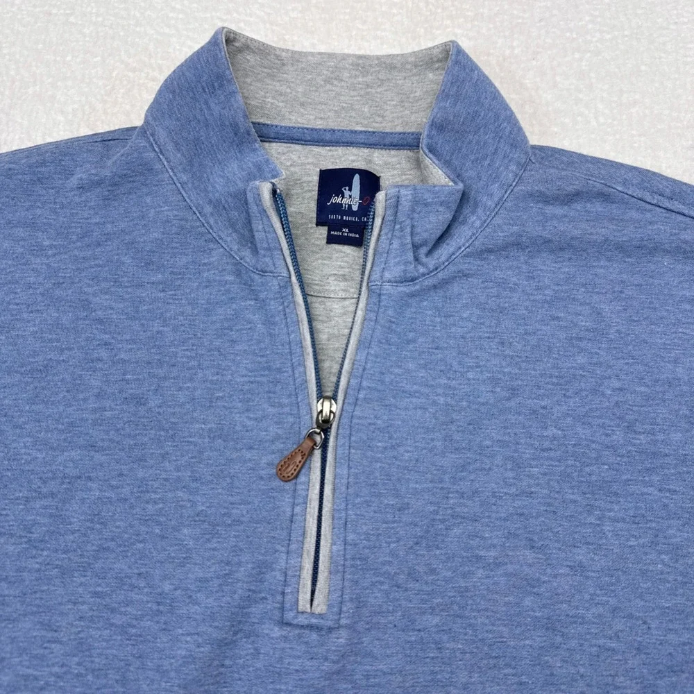 Johnnie O Sully 1/4 Zip Pullover Sweater Mens Size XL Blue Knit Golf Casual
